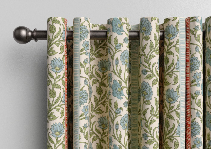 Petal & Block Latika Stripe, Neem - Made to Measure Curtains - Image 12